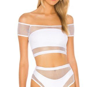 NEW - LORNA MESH BIKINI TOP IN WHITE